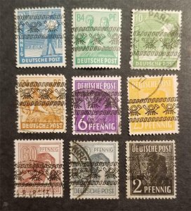 GERMANY Posthorn  Allied Occupation Stamp Lot Used WW2 G3714