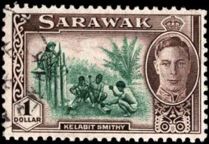 Sarawak #192, Incomplete Set, 1950, Used