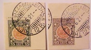 ITALY 1921 #130,132 FD ON COVER PRICE IS $800.00 SCARCE FIRST DAY ON PIECE