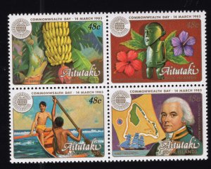 Aitutaki Scott #279a Stamp - Mint NH Block of 4