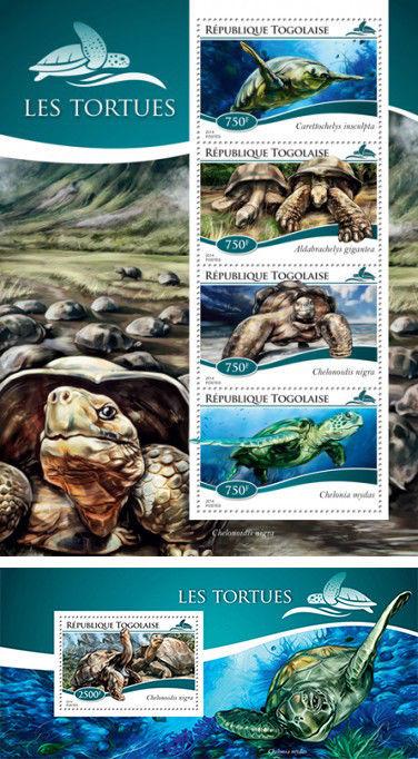 Turtles Schildkröten Reptiles Animals Marine Fauna Togo MNH stamp set