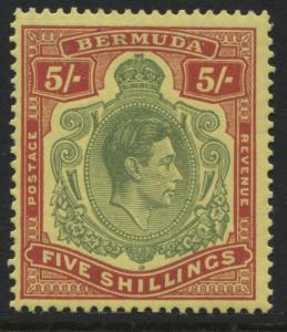 Bermuda KGVI 1938  5/  perf 13 mint o.g. 