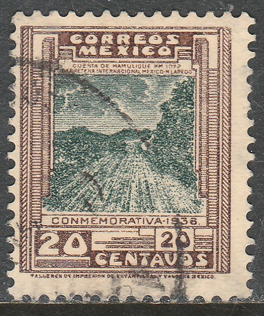 MEXICO 727, 20c HIGHWAY INAUGURATION, USED .VF. (873)