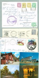 Finland.  4 Postcard Postal Used  1970-80es. Addressed: Sweden.