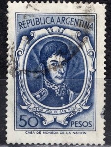 Argentina; 1965: Sc. # 827a  Used Type II Single Stamp