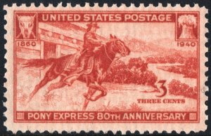 SC#894 3¢ Pony Express Anniversary Single (1940) MNH