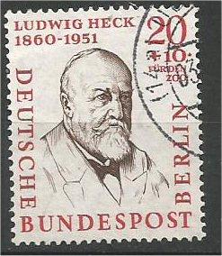 BERLIN, 1957, used 20pf+10pf Dr. Ludwig Heck Scott 9NB19