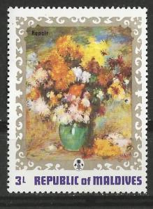 Maldives # 422  Floral Painting by Renoir  (1) Mint NH