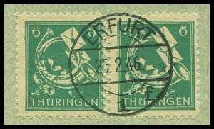 Germany Soviet Zone SPZ Thuringia Thueringen Misperf Double Perfed Cover