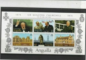 Anguilla 1974 Centenary Birth Sir Winston Churchill MNH Stamps Sheet Ref 27142
