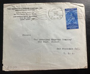 1937 Cairo Egypt Cover To San Francisco CA Usa Abolition Of Capitulation Stamp