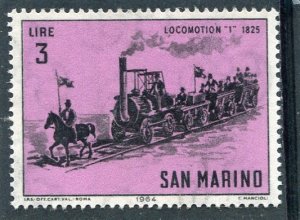 San Marino 1964 RAILWAY Locomotion 1825 Stamp Perforated Mint (NH)