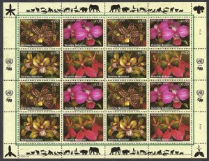 UN Vienna #360-363 51¢ Endangered Species (2005). Full mini-sheet. MNH