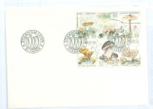 Sweden 1259-64 1978 complete pane of 6 on U/A FDC edible mushrooms, plants, flora