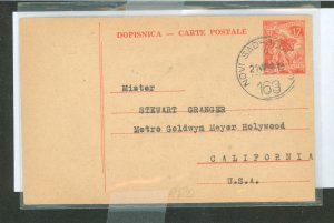 Yugoslavia  Railroad post office cancel