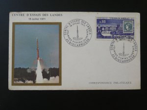 space test center philatelic cover France 1971