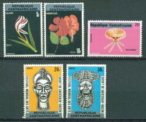 Central African Republic Scott #408-412 MNH OVPTS on Flowers Masks $$