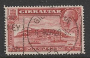 Gibraltar - Scott 96 - KGV Pictorials -1931- FU - Wmk 4 - Single 1p Stamp