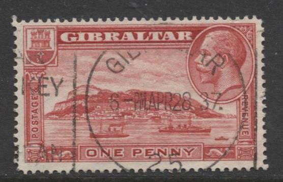 Gibraltar - Scott 96 - KGV Pictorials -1931- FU - Wmk 4 - Single 1p Stamp