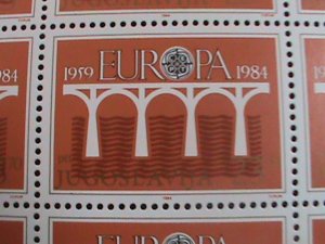 ​YUGOSLAVIA-1984 SC# 1678 EUROPA: 1959-84 EUROPA STAMPS MNH SHEET -VERY FINE