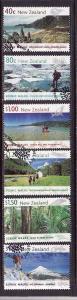 New Zealand-Sc#1602-7-used set-Scenic Walks-1999-