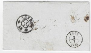 Portugal cover LAGOS Jun 1858 to LISBON Pedro V 25 Reis Sc#11 YT#12 SG#22 Mf#13