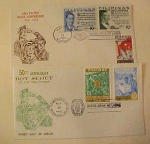 PHILIPPINES FDC   BOY SCOUT 1972,1973 SCOUT CONFERENCE CACHET UNADDRESSED