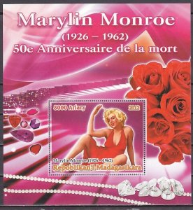 Malagasy Rep. 2012 issue. Cinema Star Marilyn Monroe s/sheet. ^