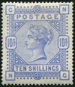 GB 1883 10s cobalt sg182 fine mint RPS cert cat £42000 ref 273/943 sa/7i034