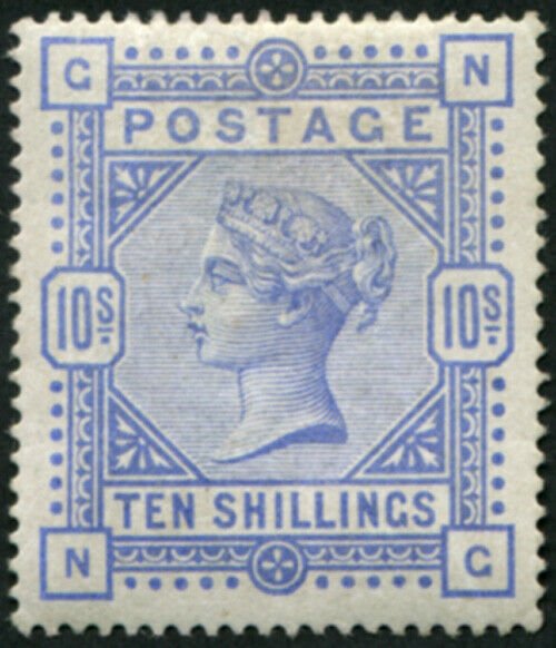 GB 1883 10s cobalt sg182 fine mint RPS cert cat £42000 ref 273/943 sa/7i034