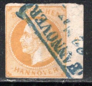 German States Hanover Scott # 22, used, plate # 9