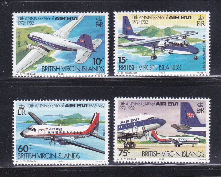 Virgin Islands 434-437 Set MNH Planes