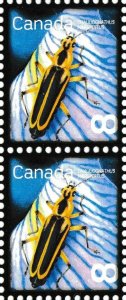 Canada 2409 Beneficial Insects Margined Leatherwing 8c vert pair MNH 2010