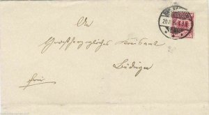 GERMAN EMPIRE COVER ,  BAD NAUHEIM & BUDINGEN  1894  CANCELS.. REF R 273