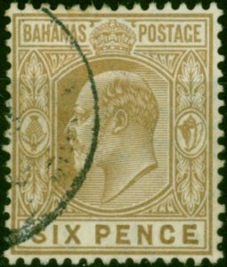 Bahamas 1911 6d Bistre-Brown SG74 Fine Used