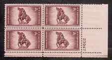 SCOTT # 973 ROUGH RIDERS PLATE BLOCK MINT NEVER HINGED GREAT LOOKING GEM  !!