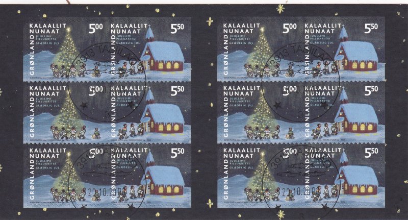 Greenland #423a Booklet Pane Used CV $30.00 (Z7590L)