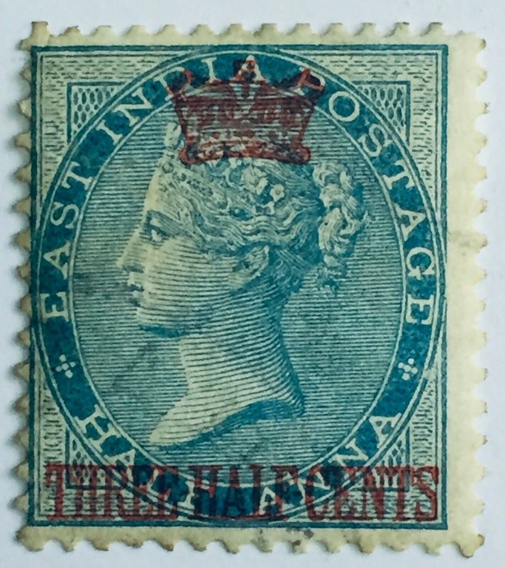 Malaya Straits Settlements 1867 opt India QV  3½ cents on ½anna Used SG#1 CV£200