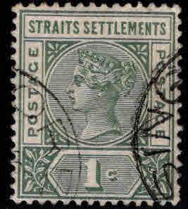 Straits Settlements Scott 83 Used surcharged stamp