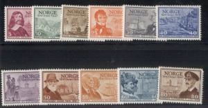 NORWAY #279-89 Complete Postal Service set, og, NH, VF, Scott $47.05