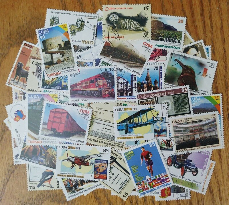 Cuba  stamp accumulation, kiloware ,136 different used off paper stamps,