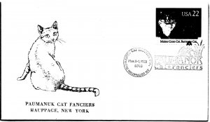 US SPECIAL EVENT AND PICTORIAL CANCEL COVER PAUMANUK CAT FANCIERS HAUPPAGE NY 88