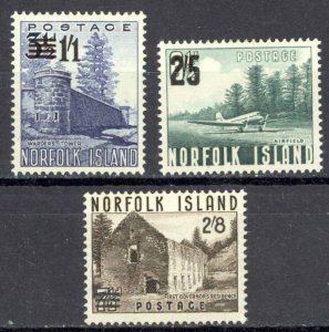 Norfolk Island Sc# 26-28 MH 1960 surcharged Definitives