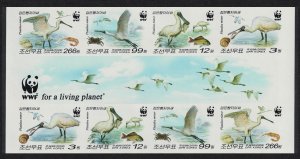 Korea Birds WWF Black-faced Spoonbill 4 Gutter strip imperf 2009 MNH