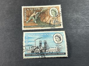 RHODESIA & NYASALAND # 178-179-USED-COMPLETE SET--1961