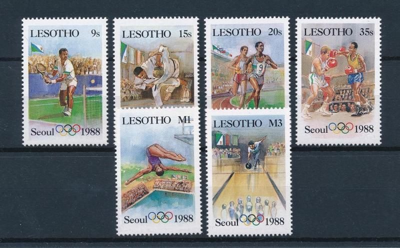 [60908] Lesotho 1987 Olympic games Seoul Tennis Judo Boxing Bowling MNH