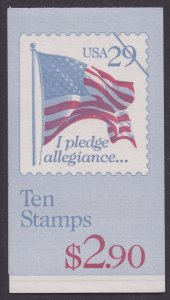 US 2593a BK195 Flag I Pledge Allegiance 29c booklet #1111 (10 stamps) MNH 1992 