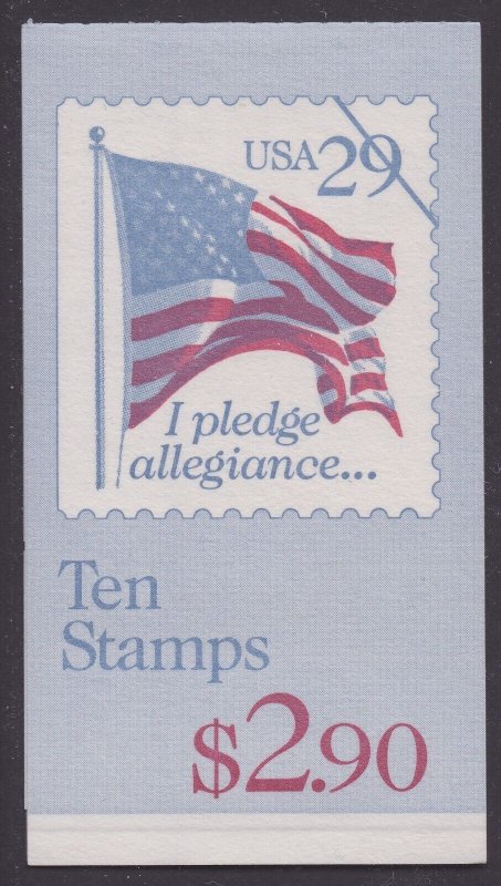 US 2593a BK195 Flag I Pledge Allegiance 29c booklet #1111 (10 stamps) MNH 1992