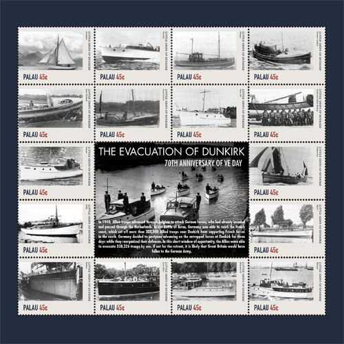 Palau 2015 - World War I Evacuation Of Dunkirk - Sheet of 16 MNH