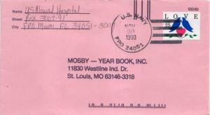 United States Fleet Post Office 25c Love 1990 U.S. Navy FPO 34051 Roosevelt R...